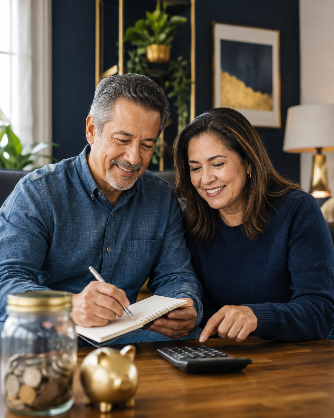 Couple planning their retirement savings